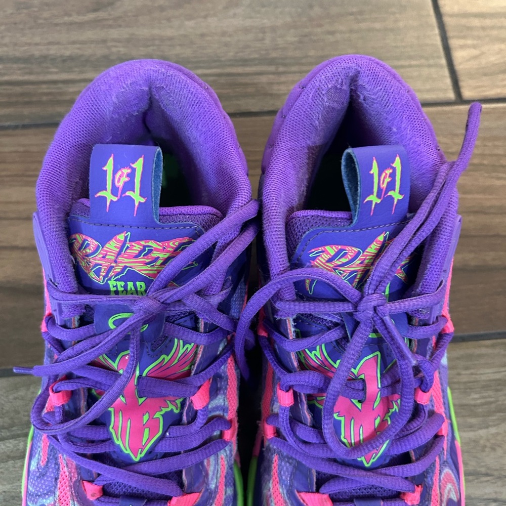 Puma Lamelo Purple and Green men’s basketball  sneakers size 7 - Picture 3 of 8